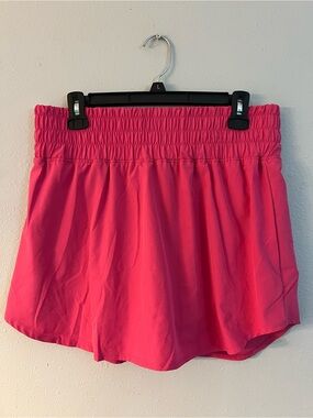 PINSPARK Women’s Athletic Activewear Skort Pink L Solid Elastic Waist